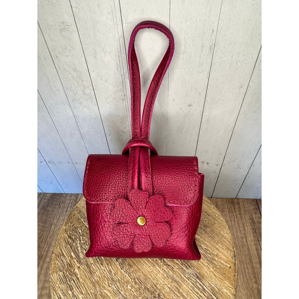 Portland Leather Blooming Wristlet Purse ORCHID Wristlet FAST SHIP Red Bag